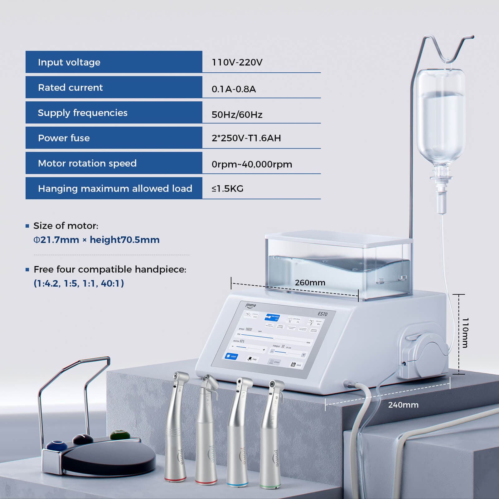 ES70 dimensions and specifications